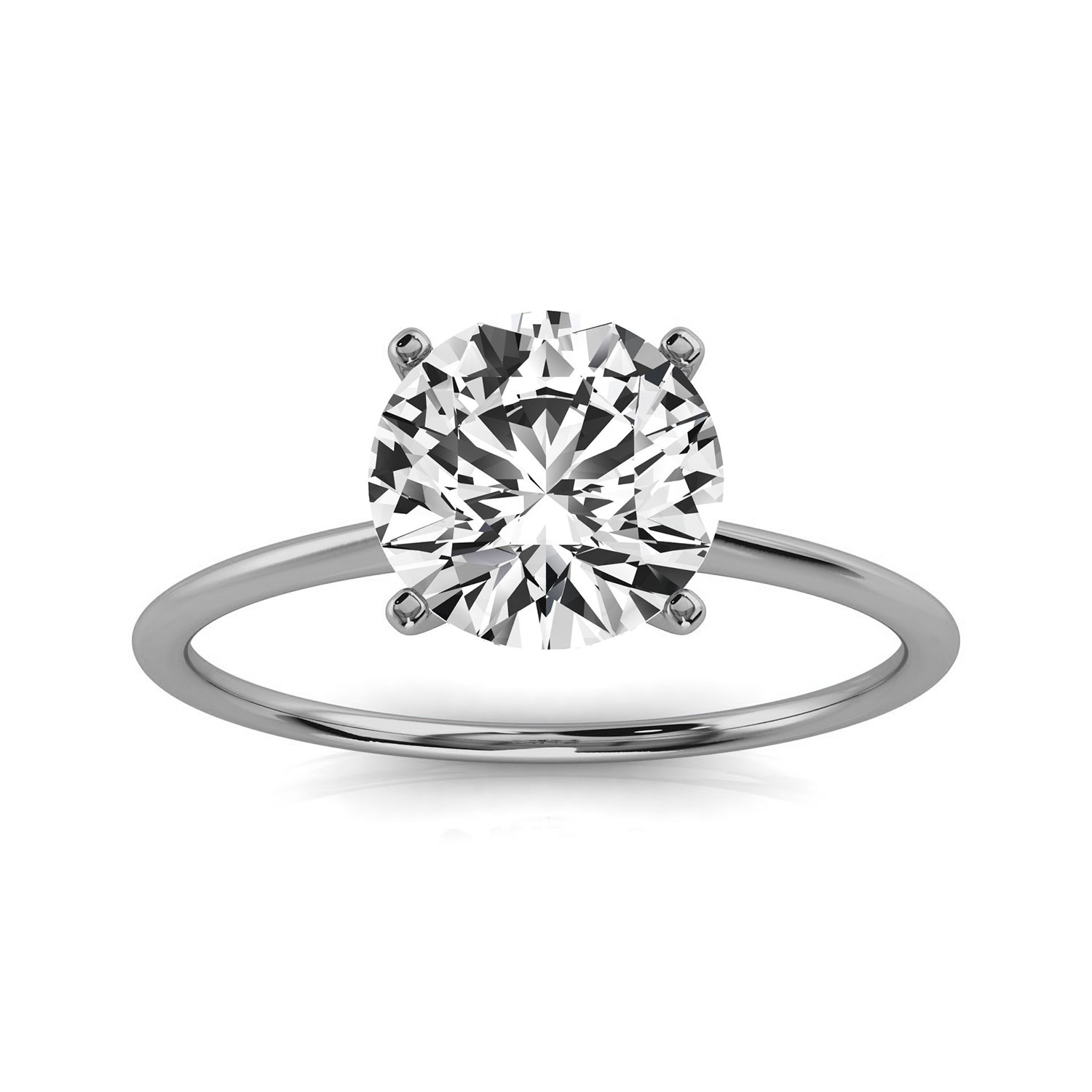 14K White Gold Reli Minimalist 1MM Solitaire Ring 